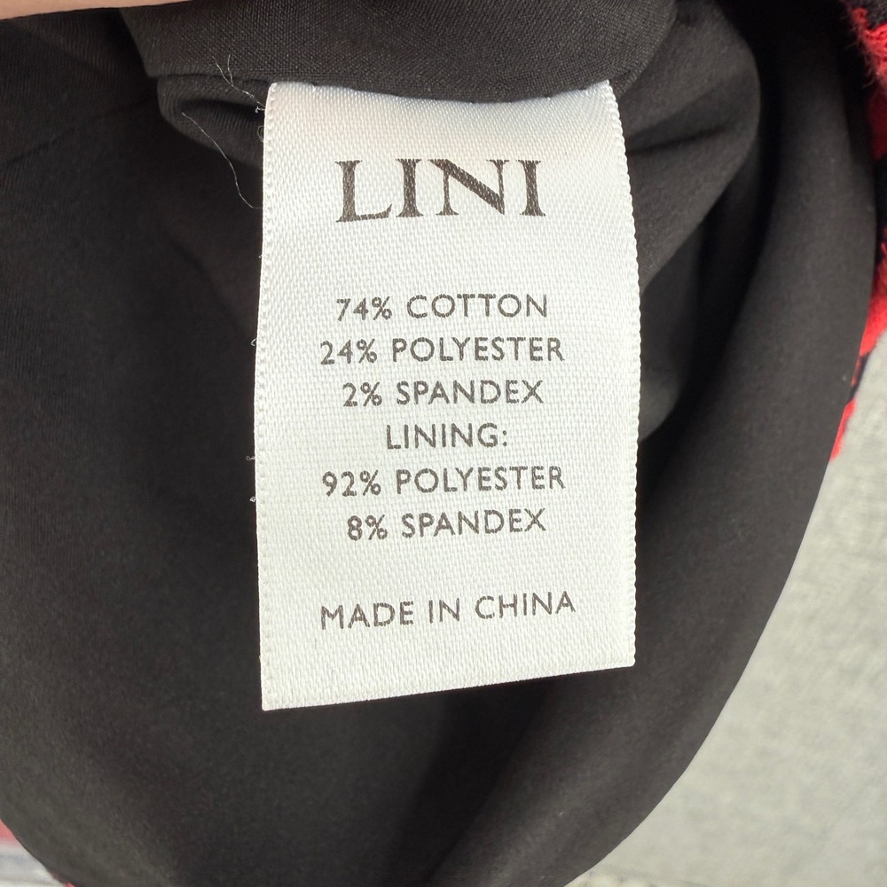 Lini Red Houndstooth Surplice Sleeveless‎ Sheath Dress Sz M Party Mini Cocktail - Picture 6 of 14